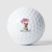 Adorable 'Happy Birthday' Pink Corgi Birthday Gift Golfball (Vorderseite)