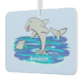 Adorable Happy Delphine Cartoon Illustration Autolufterfrischer (Links)