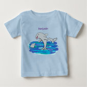 Adorable Happy Delphine Cartoon Illustration Baby T-shirt (Vorderseite)
