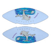 Adorable Happy Delphine Cartoon Illustration Football (Paneele)