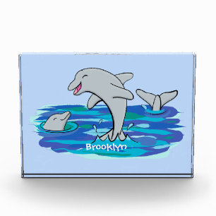 Adorable Happy Delphine Cartoon Illustration Fotoblock