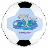 Adorable Happy Delphine Cartoon Illustration Fußball (Vorderseite)