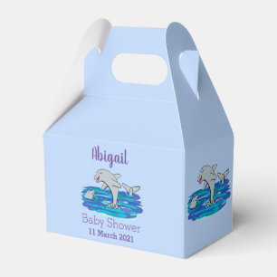 Adorable Happy Delphine Cartoon Illustration Geschenkschachtel