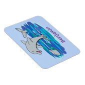 Adorable Happy Delphine Cartoon Illustration Magnet (Rechte Seite)