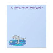 Adorable Happy Delphine Cartoon Illustration Notizblock (Vorderseite)