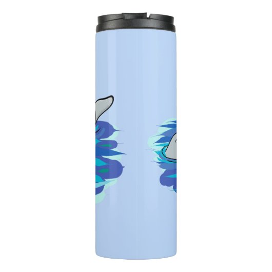 Adorable Happy Delphine Cartoon Illustration Thermosbecher (Rückseite)