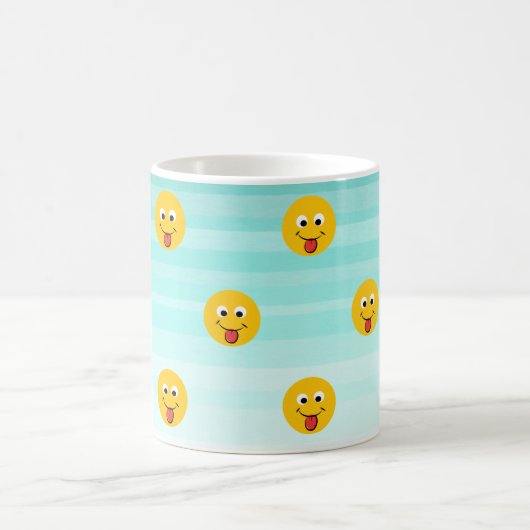 Adorable Happy Emoji Face-Sei immer glücklich Kaffeetasse (Mittel)