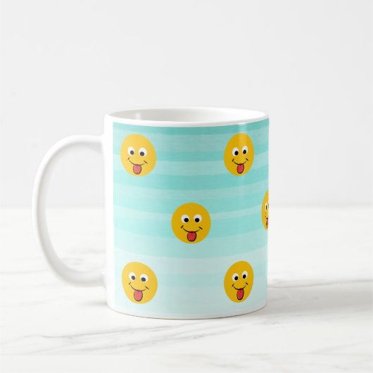 Adorable Happy Emoji Face-Sei immer glücklich Kaffeetasse (Links)