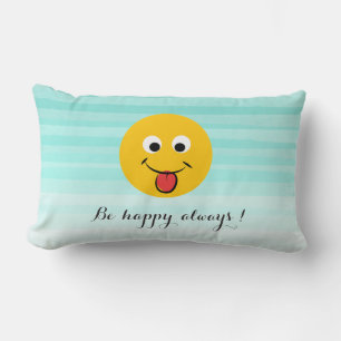 Adorable Happy Emoji Face-Sei immer glücklich Lendenkissen