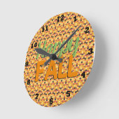 Adorable Happy Fall Wall Clock Runde Wanduhr (Winkel)