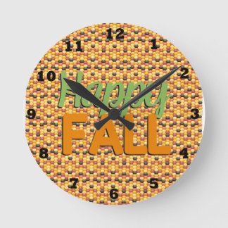 Adorable Happy Fall Wall Clock Runde Wanduhr