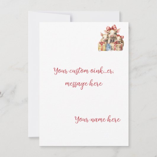 Adorable Happy Holidays Piggies Watercolor Cards (Rückseite)