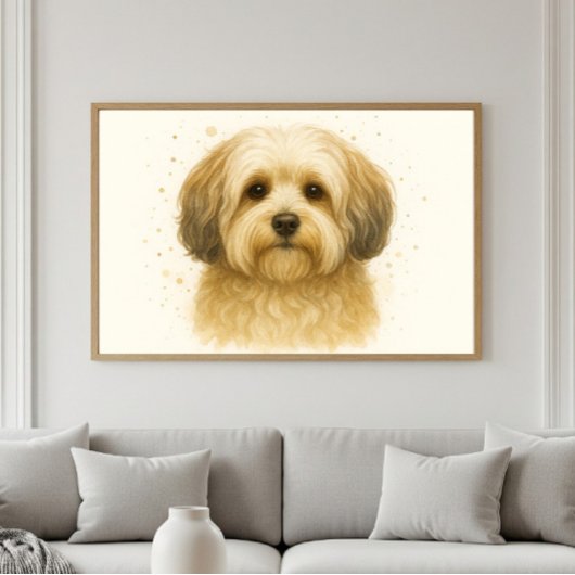 Adorable Havanese Watercolor Portrait Poster