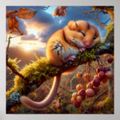 Adorable Hazel Dormouse in a Woodland Tree Poster (Vorne)