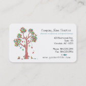 Adorable Heart Tree and Birds Erinnerung Visitenkarte (Rückseite)