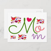 Adorable Hearts Mama Niedlich Postkarte (Vorne/Hinten)