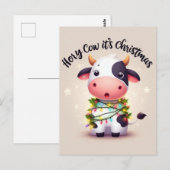 Adorable heilige Kuh Weihnachten Postkarte (Vorne/Hinten)