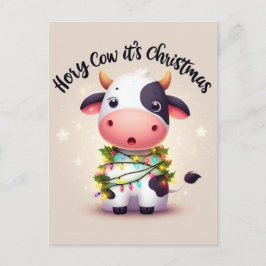 Adorable heilige Kuh Weihnachten Postkarte