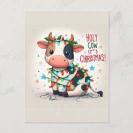 Adorable heilige Kuh Weihnachten Postkarte