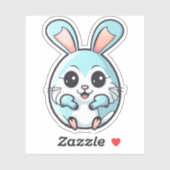 Adorable hellblaue Ostereier-Hase Aufkleber (Blatt)