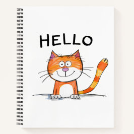Adorable "Hello" Cat Notebook Notizblock