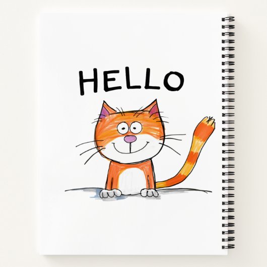Adorable "Hello" Cat Notebook Notizblock (Rückseite)