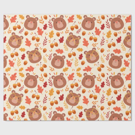 Adorable Herbstbären Geschenkpapier (Flach)