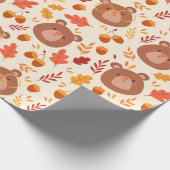 Adorable Herbstbären Geschenkpapier (Ecke)