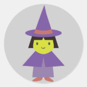 Adorable Hexe Runder Aufkleber (Vorderseite)