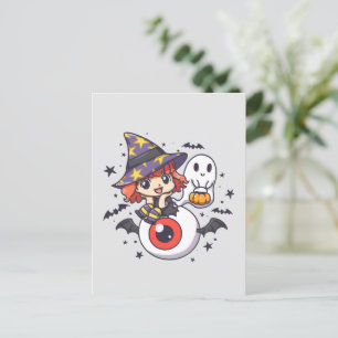Adorable Hexenhutkid auf dem mystischen Auge Postkarte