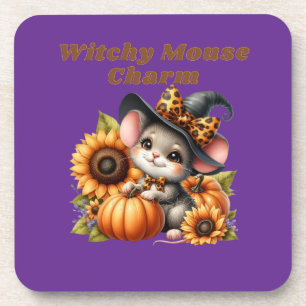 Adorable Hexenmäuse Halloween Charm für festes D Getränkeuntersetzer