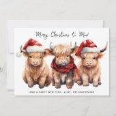 Adorable Highland Cow 2025 Kalender Weihnachten (Vorderseite)