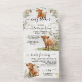 Adorable Highland Cow Baby Dusche All In One Einladung (Innen Boden)