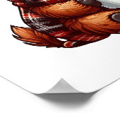 Adorable Highland Cow Genießen gemütliche Getränke Poster (Ecke)