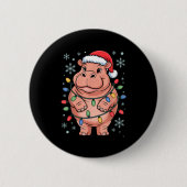 Adorable Hip Wrapped Christmas Light Santa Hat Win Button (Vorderseite)