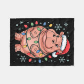 Adorable Hip Wrapped Christmas Light Santa Hat Win Fleecedecke (Vorderseite (Horizontal))