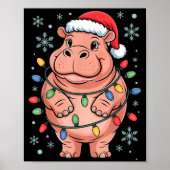 Adorable Hip Wrapped Christmas Light Santa Hat Win Poster (Vorne)