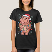Adorable Hip Wrapped Christmas Light Santa Hat Win T-Shirt (Vorderseite)