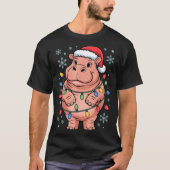 Adorable Hip Wrapped Christmas Light Santa Hat Win T-Shirt (Vorderseite)