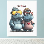 Adorable Hippo Besuchen Sie die Universität Lugano Leinwanddruck (Insitu (Holzboden))