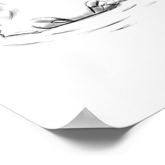 Adorable Hippo zeichnend Poster (Ecke)