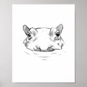 Adorable Hippo zeichnend Poster (Vorne)