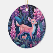 Adorable Hirsche mit Blume Keramik Ornament (Links)