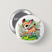 Adorable Hirsche mit laufendem Fleck Button (Vorne & Hinten)