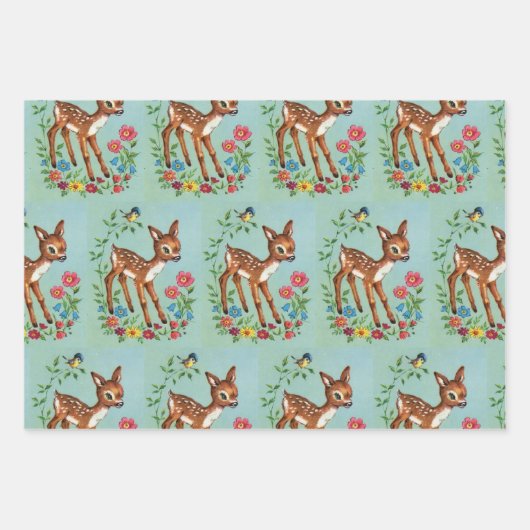 Adorable Hirsche und Waldtiere Geschenkpapier Set (Vorderseite 2)