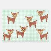 Adorable Hirsche und Waldtiere Geschenkpapier Set (Vorderseite)