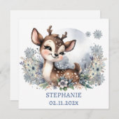 Adorable Hirsche Winterthema Personalisiert Einladung (Vorne/Hinten)