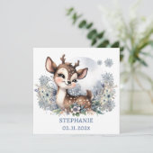Adorable Hirsche Winterthema Personalisiert Einladung (Stehend Vorderseite)