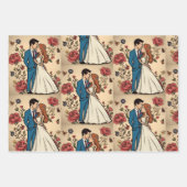 Adorable Hochzeitspaar in der Liebe Geschenkpapier Set (Vorderseite 3)