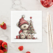 ADORABLE HOLIDAY CHRISTMAS TEDDY BEAR SERVIETTE (Beispiel)